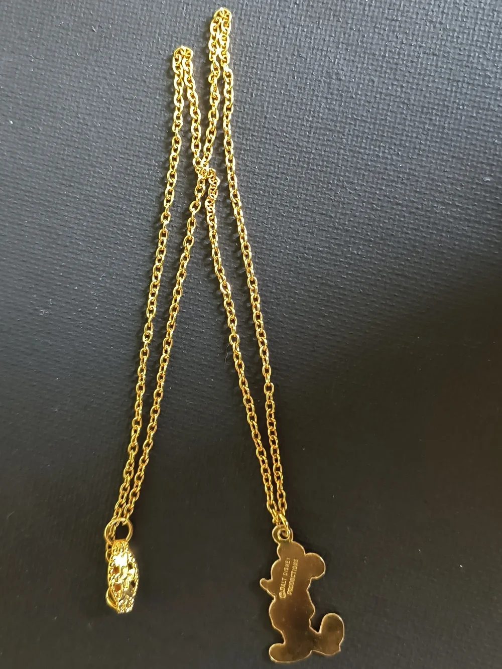 Disney Gold-Tone Necklace with Multicolor Mickey Enamel Charm